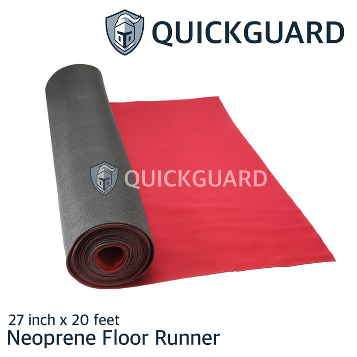 27" x 20' x 1.5mm Red Neoprene Floor Protector Roll - Neoprene Floor Runner